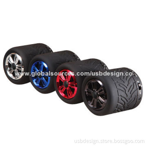 Wholesale Cheap Bluetooth Wireless Speakers in Tyre Shape, Built-in Anti-noise Microphone